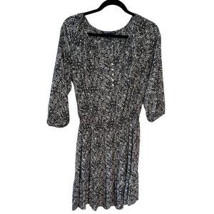 American Living Women Floral Black White  3/4 Sleeve dress   116